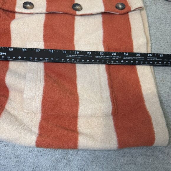 Pleasures Typo Cardigan Orange Striped Pockets Sweater Wool Blend Autumn Men L - Picture 11 of 11